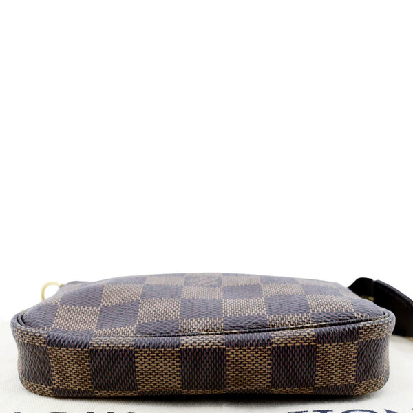 LOUIS VUITTON Mini Pochette Damier Ebene Accessoires Pouch Brown