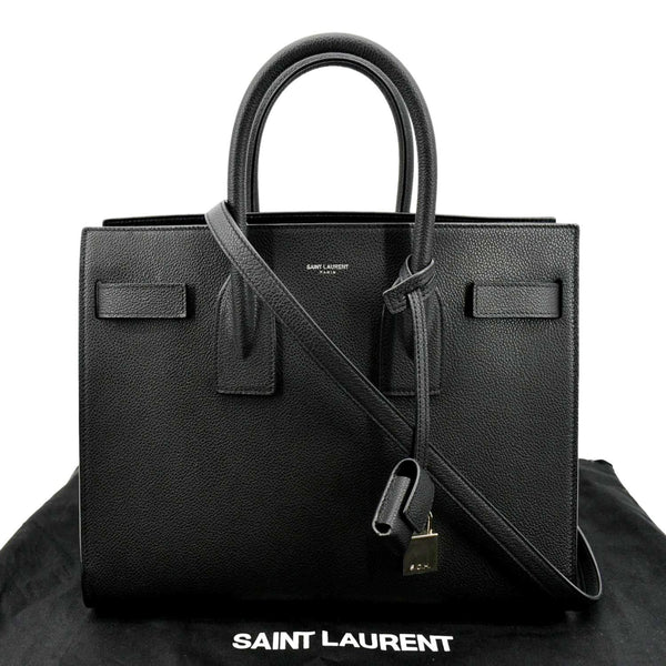 YVES SAINT LAURENT Sac de Jour Leather Satchel Shoulder Bag Black