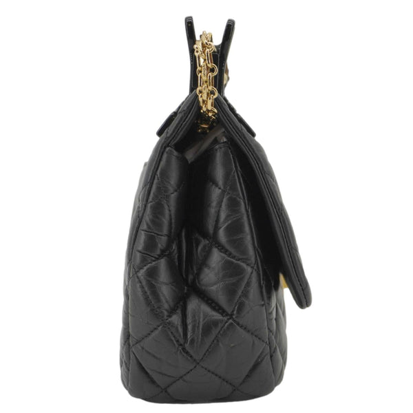 CHANEL 2.55 Reissue Hanger Flap Quilted Leather Crossbody Bag Black