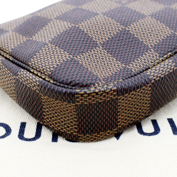 LOUIS VUITTON Mini Pochette Damier Ebene Accessoires Pouch Brown