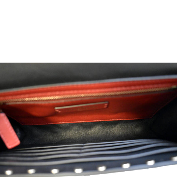 VALENTINO Rockstud Spike Leather Crossbody Bag Black