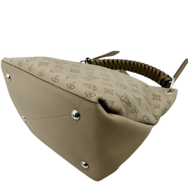 LOUIS VUITTON Beaubourg Mahina MM Leather Hobo Shoulder Bag Beige