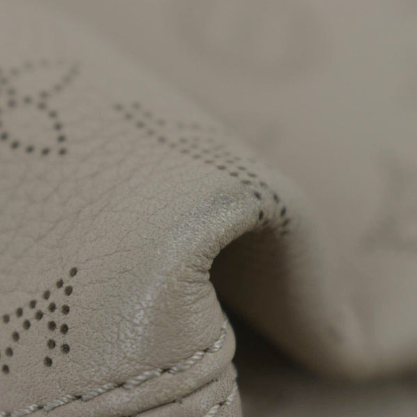 LOUIS VUITTON Babylone Mahina Calfskin Leather Shoulder Bag Galet