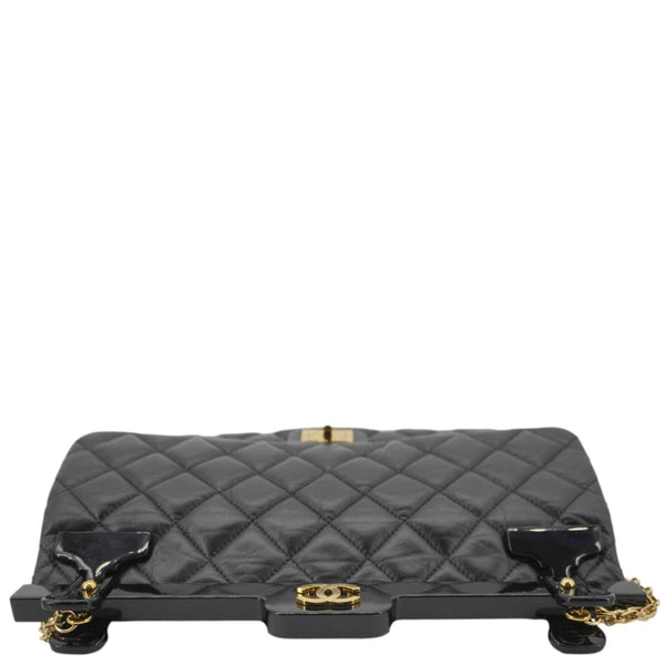 CHANEL 2.55 Reissue Hanger Flap Quilted Leather Crossbody Bag Black