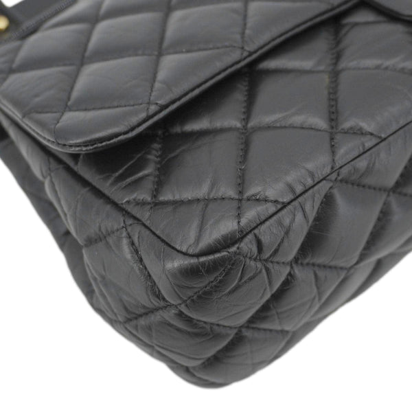 CHANEL 2.55 Reissue Hanger Flap Quilted Leather Crossbody Bag Black