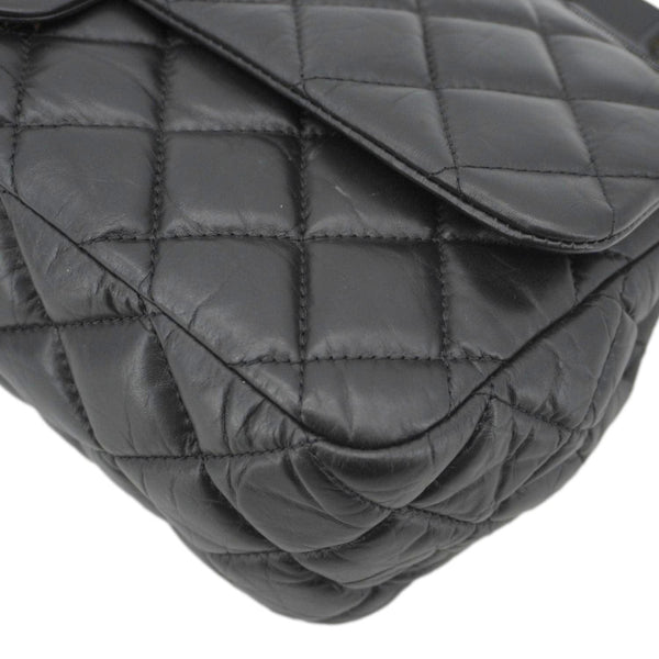 CHANEL 2.55 Reissue Hanger Flap Quilted Leather Crossbody Bag Black