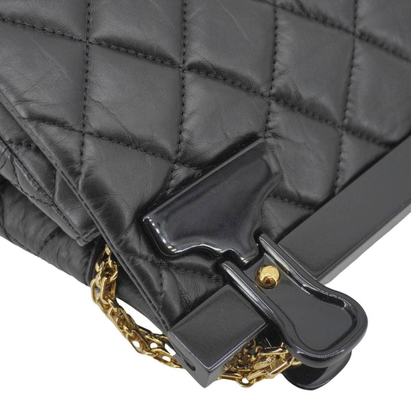 CHANEL 2.55 Reissue Hanger Flap Quilted Leather Crossbody Bag Black