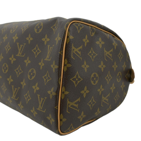 LOUIS VUITTON Speedy 30 Monogram Canvas Satchel Bag Brown