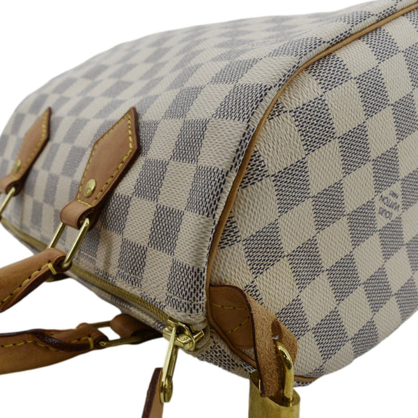 LOUIS VUITTON Speedy 25 Damier Azur Shoulder Bag White