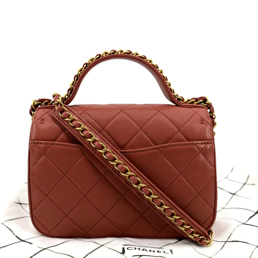 CHANEL Infinity Chain Quilted Leather Crossbody Bag Pink