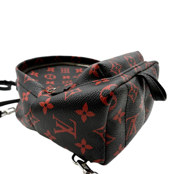 LOUIS VUITTON Palm Springs Mini Monogram Infrarouge Canvas Backpack Bag Black