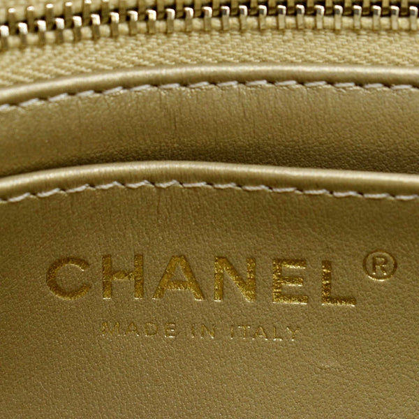 CHANEL Pearl Crush Mini Square Flap Leather Crossbody Bag White