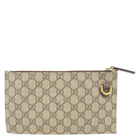 GUCCI GG Supreme Canvas Wristlet Beige 539335