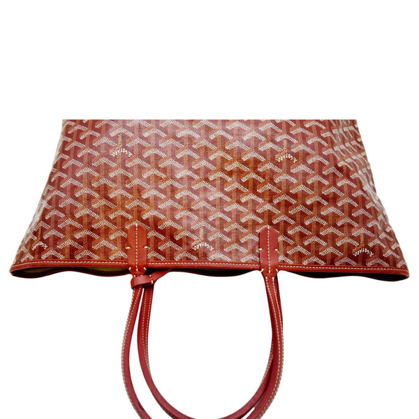 GOYARD Saint Louis PM Chevron Print Canvas Tote Bag Red