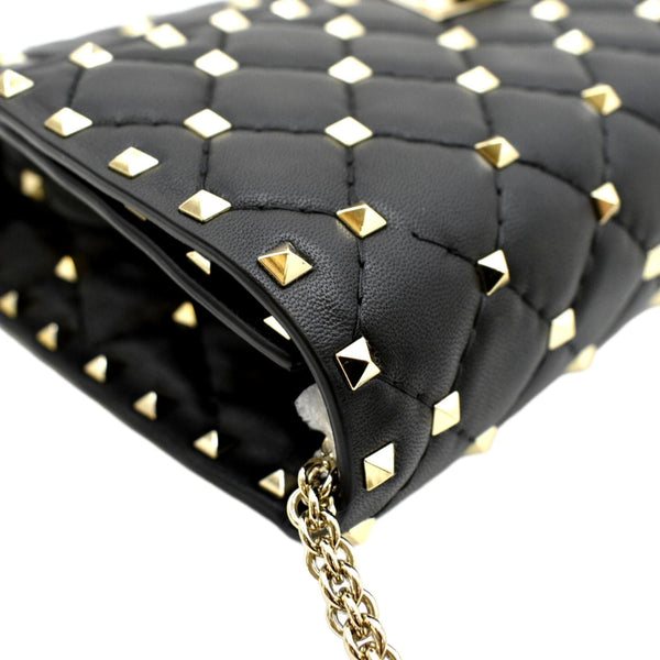 VALENTINO Rockstud Spike Leather Crossbody Bag Black
