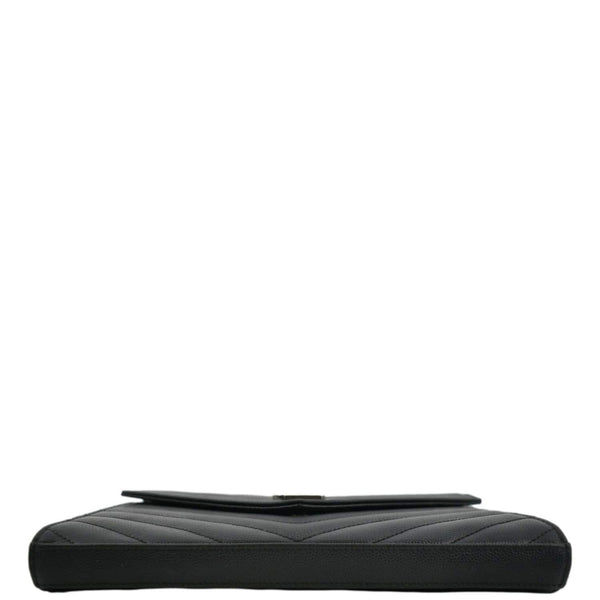 YVES SAINT LAURENT Cassandre Chain Wallet Leather Crossbody Bag Black