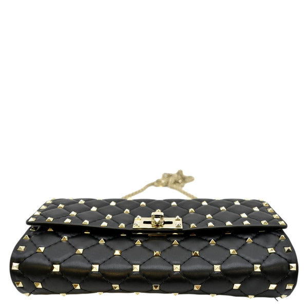 VALENTINO Rockstud Spike Leather Crossbody Bag Black