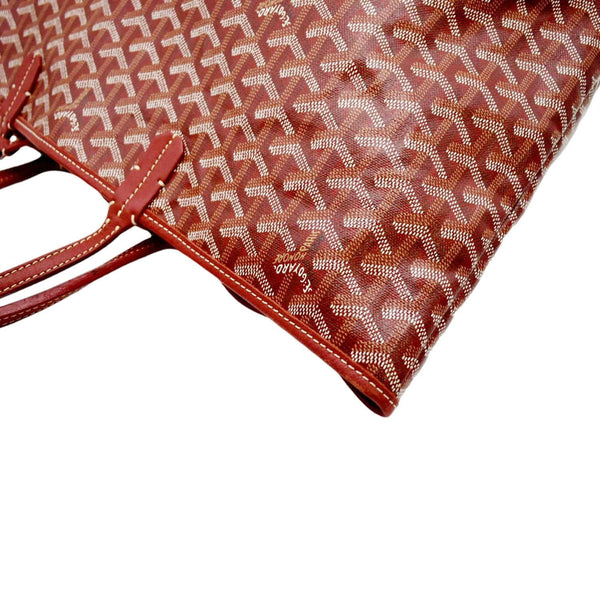 GOYARD Saint Louis PM Chevron Print Canvas Tote Bag Red