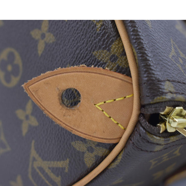 LOUIS VUITTON Speedy 30 Monogram Canvas Satchel Bag Brown