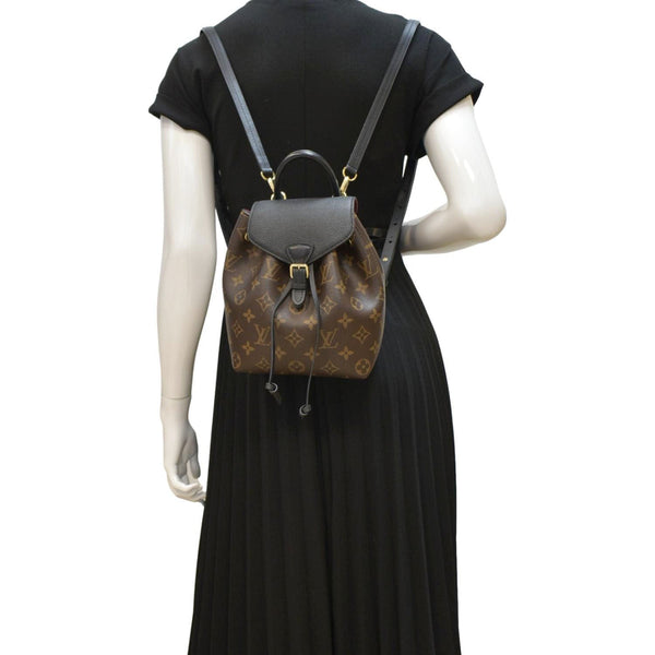 LOUIS VUITTON Montsouris BB Monogram Canvas Backpack Black