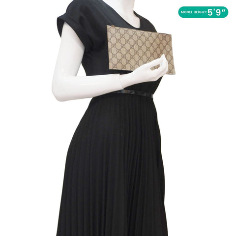 GUCCI GG Supreme Canvas Wristlet Beige 539335