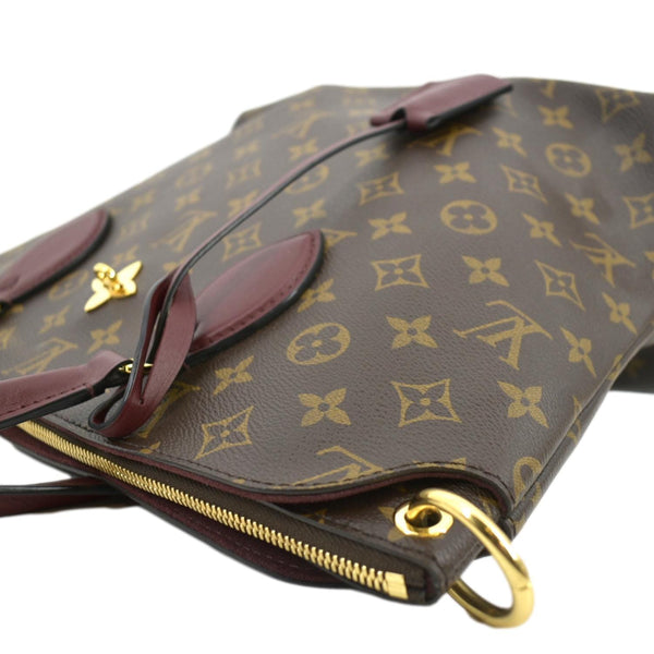 LOUIS VUITTON Flower Zipped Monogram Canvas Tote Bag Brown