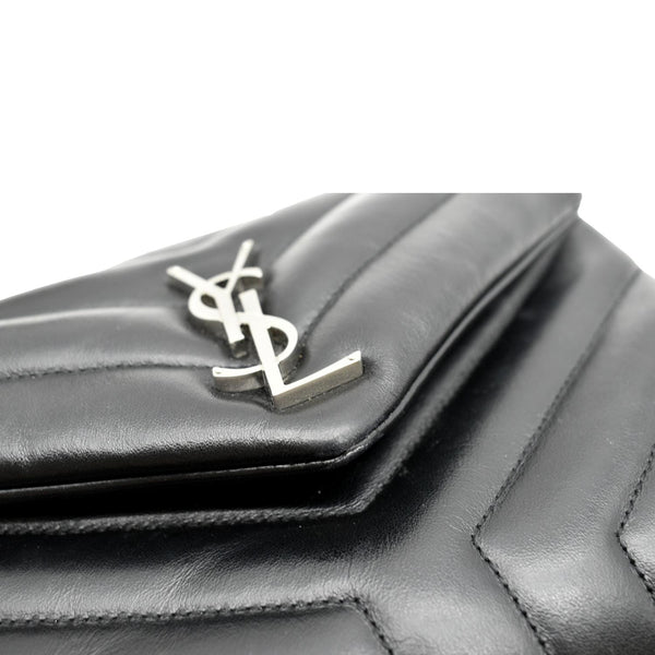 YVES SAINT LAURENT Loulou Small Matelasse Leather Chain Shoulder Bag Black