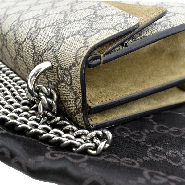 GUCCI Dionysus Small GG Supreme Canvas Shoulder Bag Beige 400249