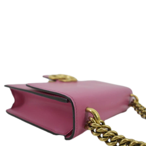 GUCCI Chic Elegance Top Handle Shoulder lather Bag Black with land scap side view