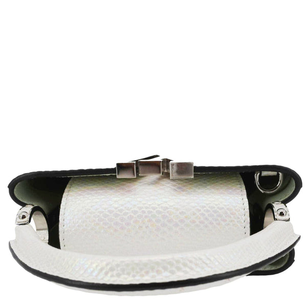 LOUIS VUITTON Capucines Mini Karung Leather Shoulder Bag White