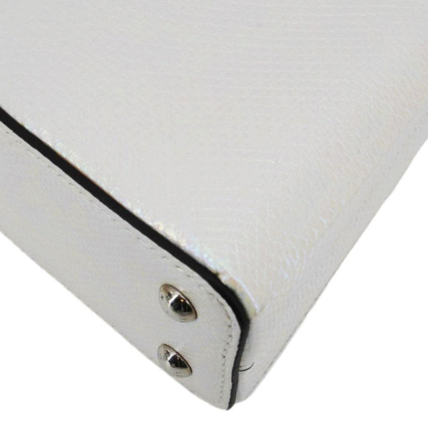 LOUIS VUITTON Capucines Mini Karung Leather Shoulder Bag White