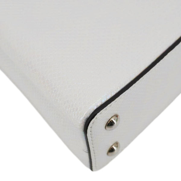 LOUIS VUITTON Capucines Mini Karung Leather Shoulder Bag White