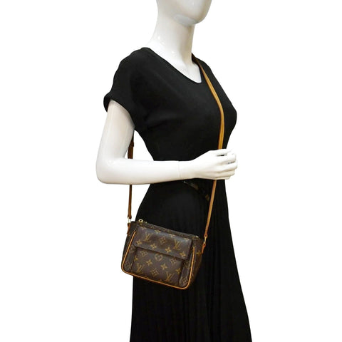 LOUIS VUITTON Viva Cite PM Monogram Canvas Shoulder Bag Brown