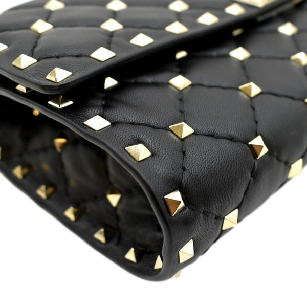 VALENTINO Rockstud Spike Leather Crossbody Bag Black
