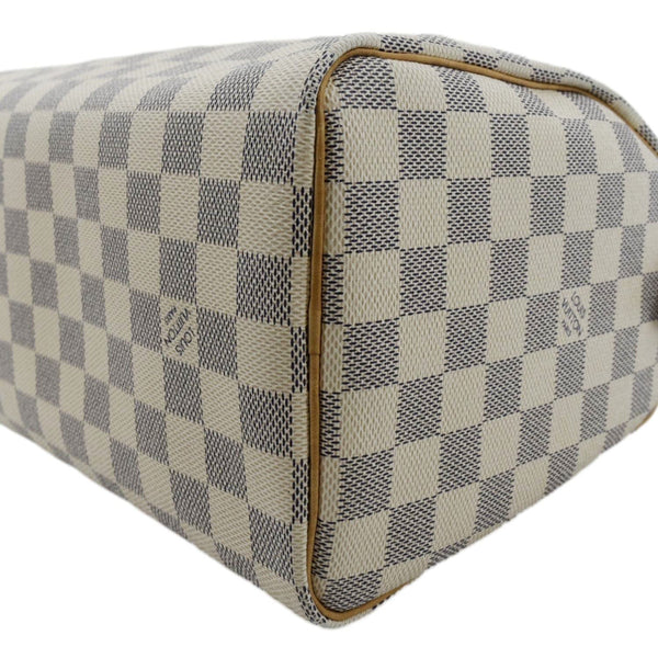 LOUIS VUITTON Speedy 25 Damier Azur Shoulder Bag White