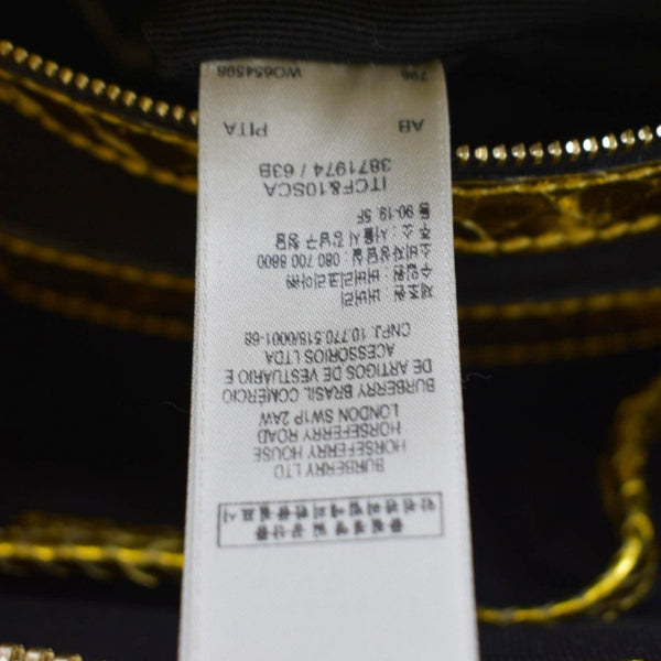 BURBERRY Blaze Nova Check Canvas Satchel Bag Gold