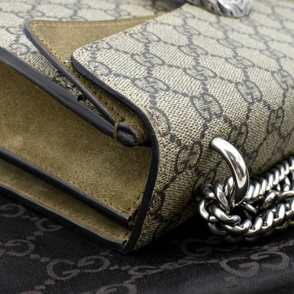 GUCCI Dionysus Small GG Supreme Canvas Shoulder Bag Beige 400249