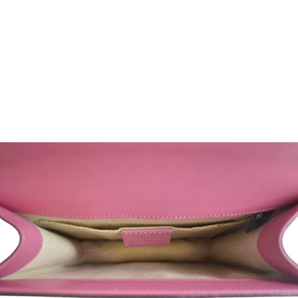 GUCCI Chic Elegance Top Handle Shoulder lather Bag Black with in side view