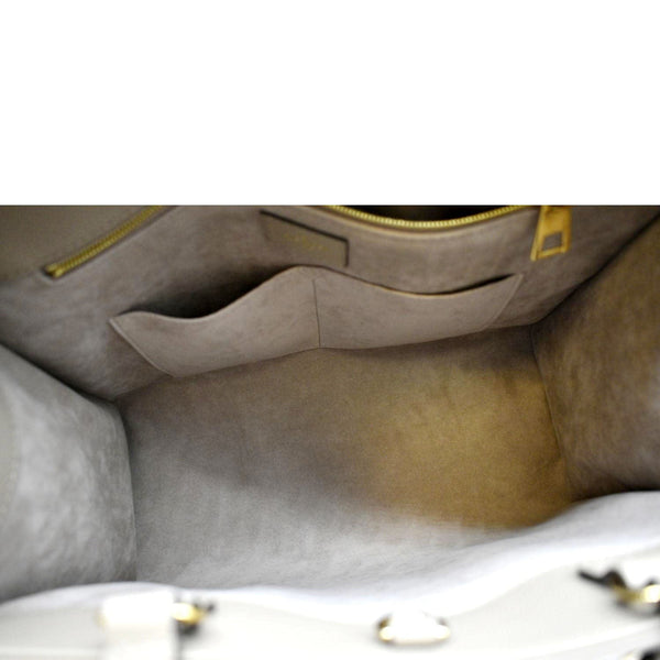 LOUIS VUITTON Onthego MM Giant Monogram Empreinte Leather Tote Bag Beige