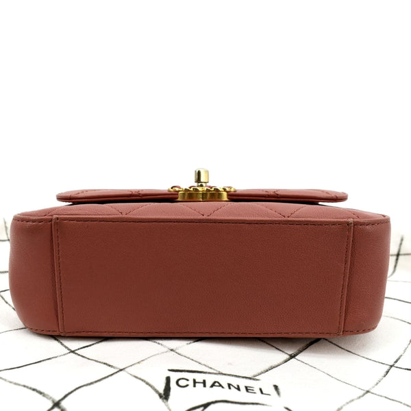 CHANEL Infinity Chain Quilted Leather Crossbody Bag Pink