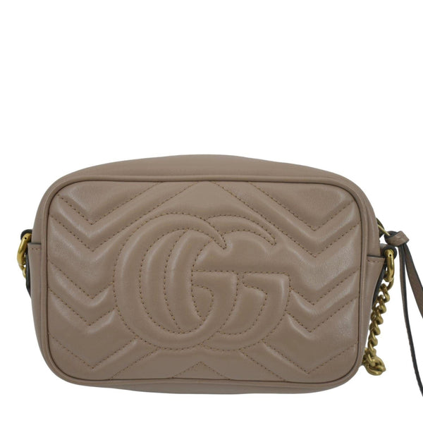GUCCI GG Marmont Mini Matelasse Leather Crossbody Bag Dust Pink 448065