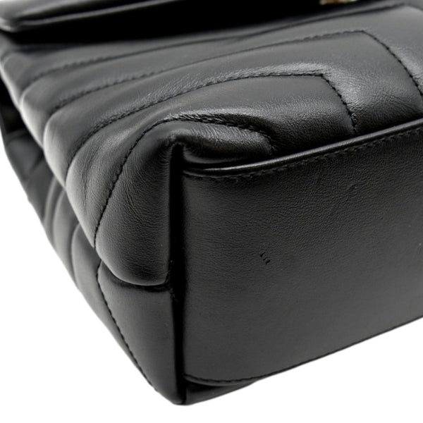 YVES SAINT LAURENT Loulou Small Matelasse Leather Chain Shoulder Bag Black