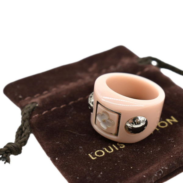 LOUIS VUITTON Resin Flower Ring Pink
