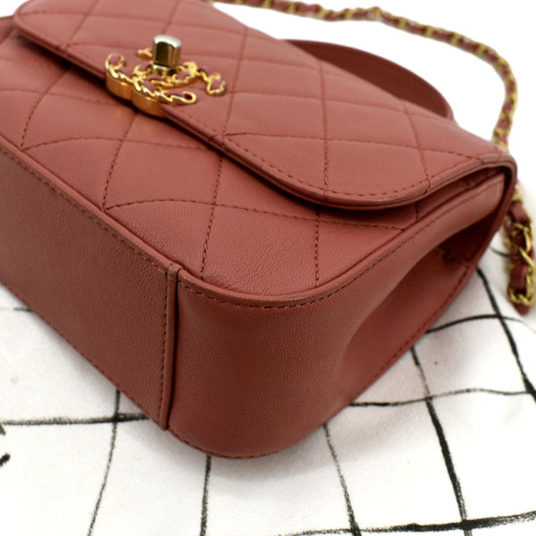 CHANEL Infinity Chain Quilted Leather Crossbody Bag Pink