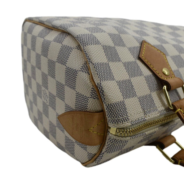 LOUIS VUITTON Speedy 25 Damier Azur Shoulder Bag White