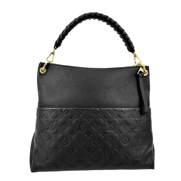 LOUIS VUITTON Maida Monogram Empreinte Leather Hobo Shoulder Bag Black