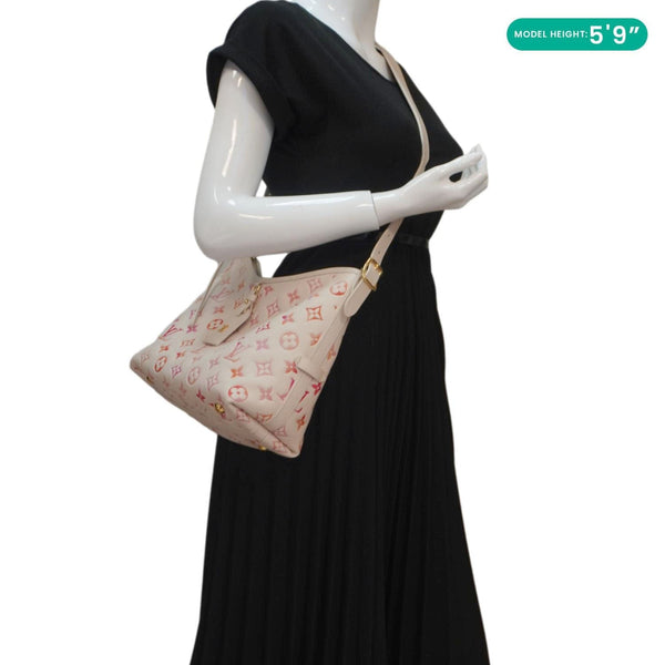 LOUIS VUITTON Carryall PM Monogram Empreinte Leather Shoulder Bag Sunrise Aquarelle