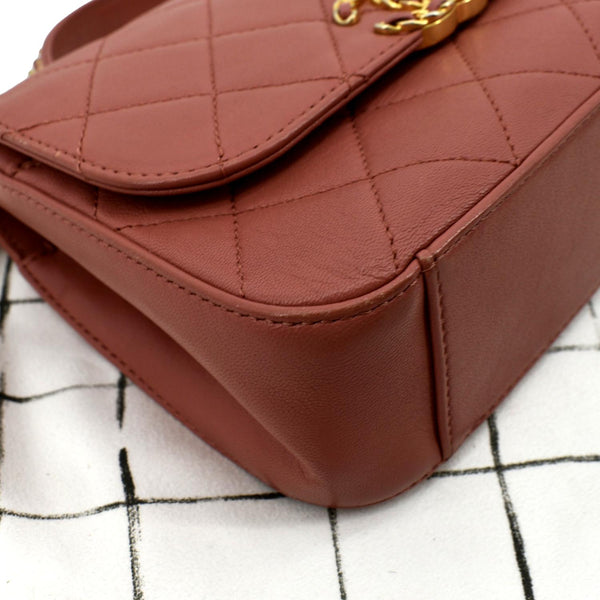 CHANEL Infinity Chain Quilted Leather Crossbody Bag Pink