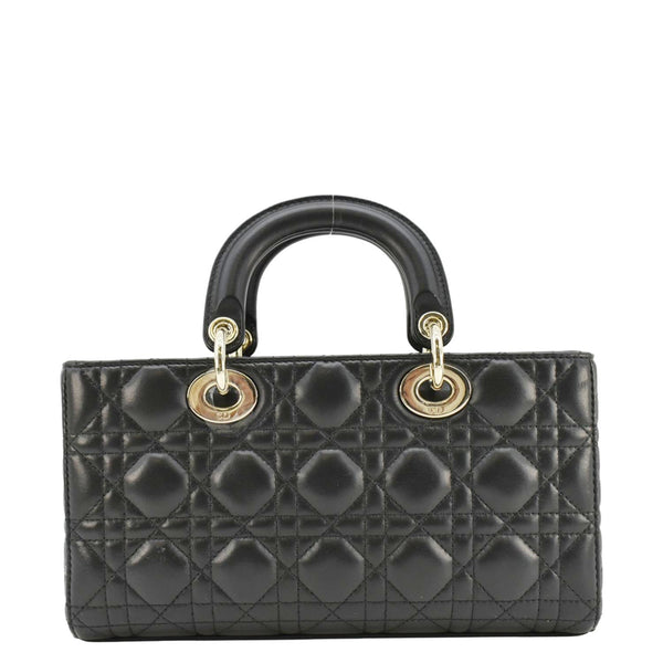 CHRISTIAN DIOR Lady D-Joy Medium Cannage Leather Shoulder Bag Black