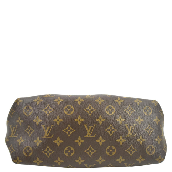 LOUIS VUITTON Flower Zipped Monogram Canvas Tote Bag Brown